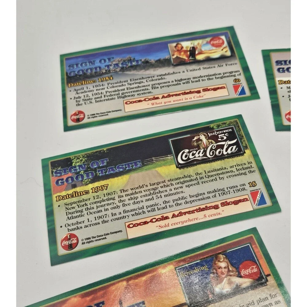 Coca-Cola Sign of Good Taste 1996 Non-Sport Trading Card Lot 8 Vintage